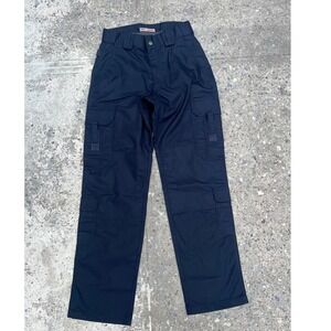 5.11 Tactical Womens Cargo Pants 30x34 Navy Blue Ripstop Double Pocket Knee